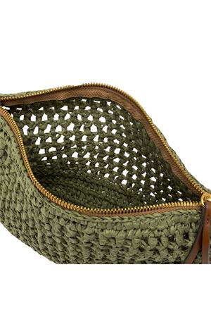Nefeli pouch bag in green crochet straw GIANNI CHIARINI | BS11950COMMSTRCRCH11730